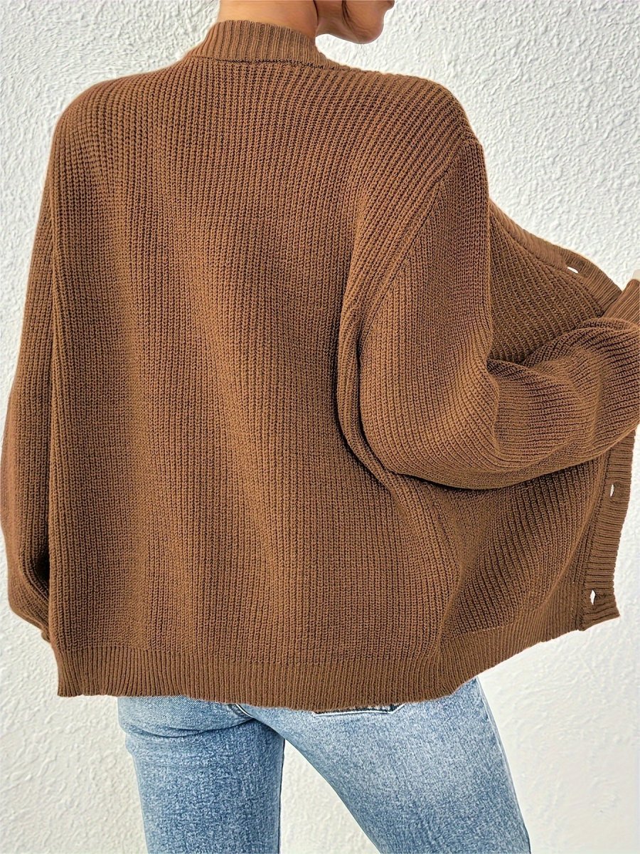 Mila - Cardigan Oversize | Tricot Côtelé | Boutons Élégants – Image 9
