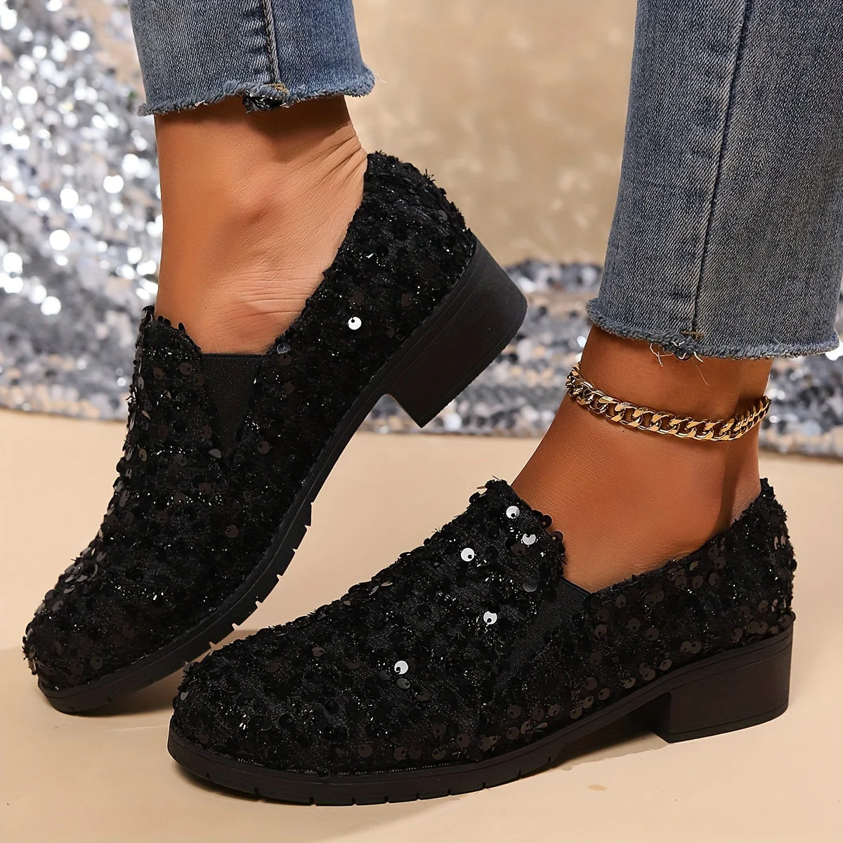 Mocassins à Sequins | Confort Brillant pour Jour & Soirée – Image 6
