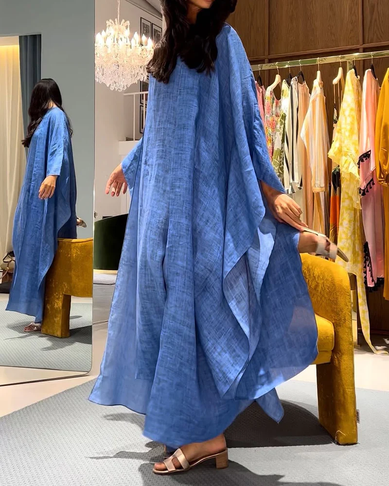 Robe Longue Oversize | 100% Lin | Élégante et Fluide