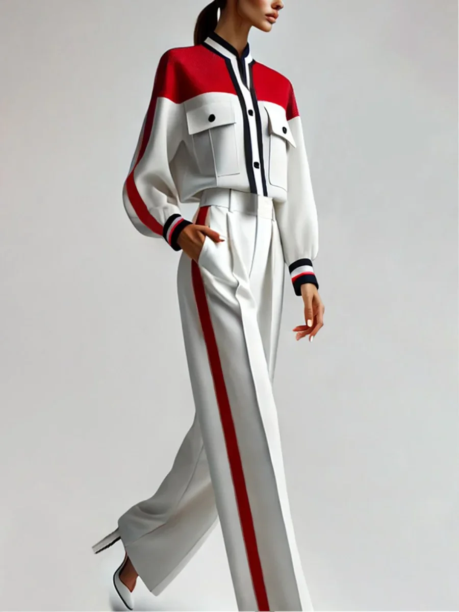 Women's Sport-Luxe Set | Fluid Fabric & Contrasted Finishes | Graphic and Structured – Image 4