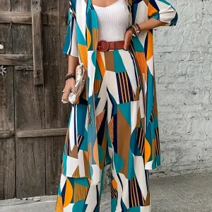 Kimono and Printed Pants Set | Audacity and Casual Elegance
