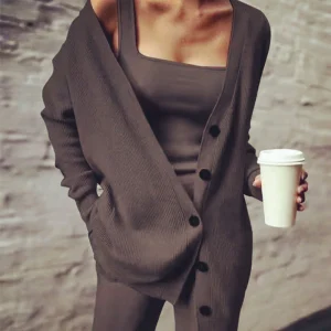 Ensemble Maille Côtelée | Coton | Minimaliste et Confortable