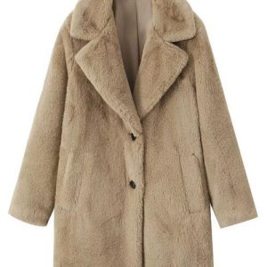 Long Faux Fur Coat | Beige | Softness & Elegance