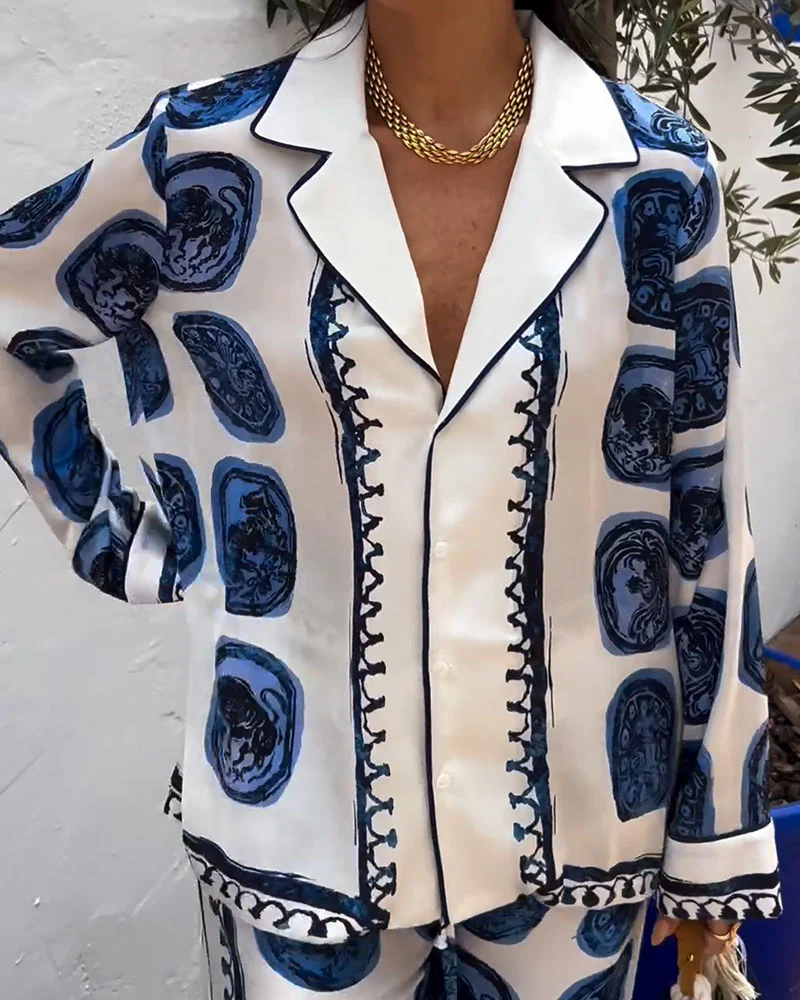 Ensemble Artistique Bleu | Coton | Fluide & Élégant – Image 4