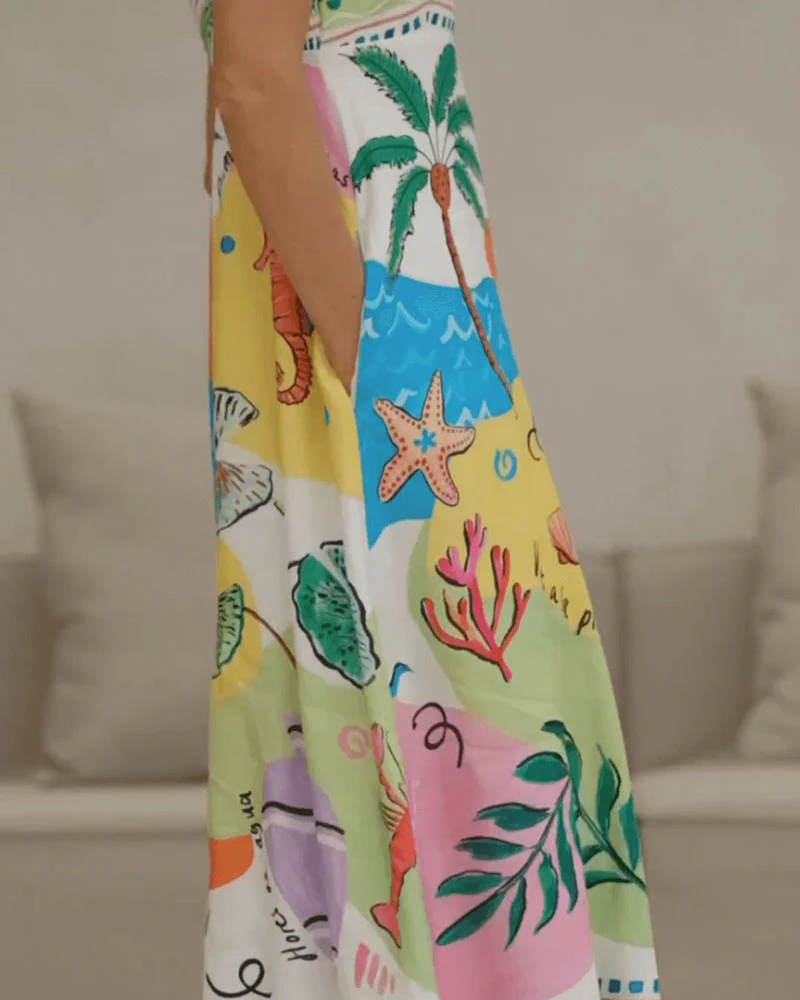 Robe Longue Bord de Mer | Coton | Tropicale & Fluide – Image 3