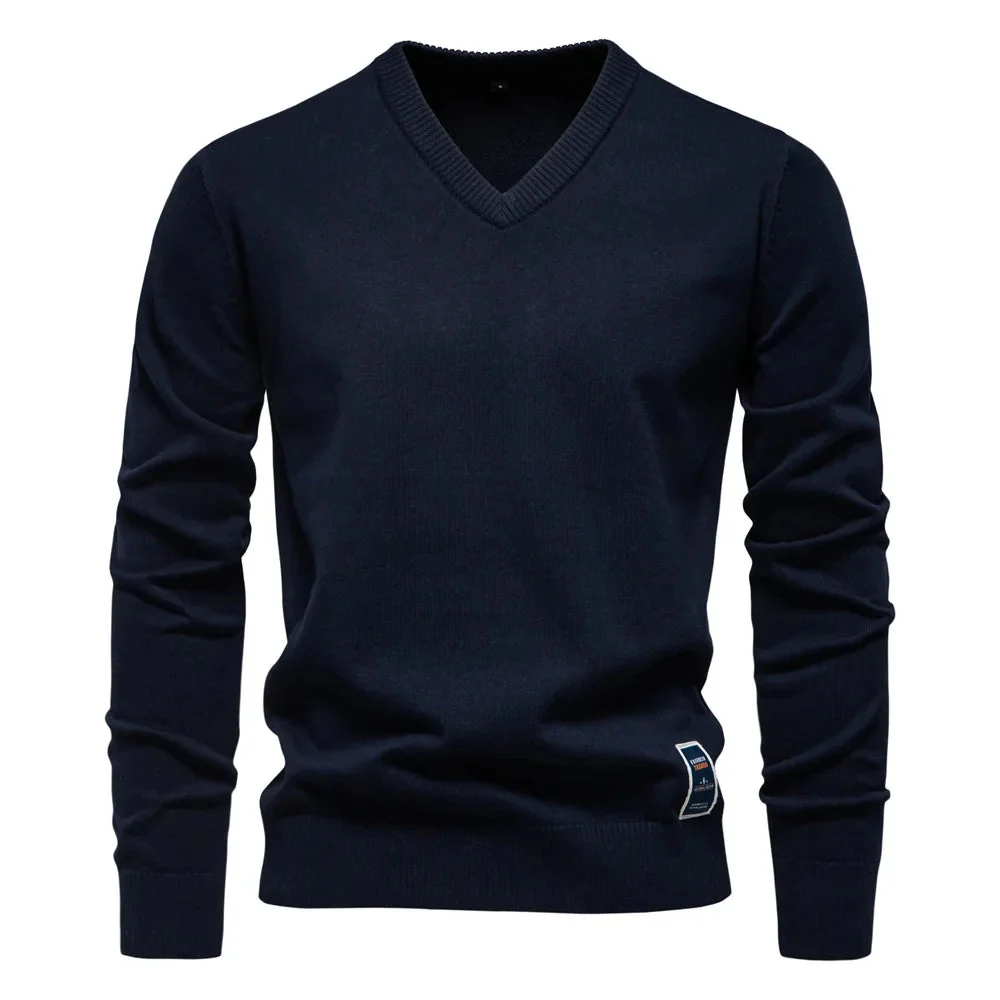 Men's V-neck Sweater | Cotton | Elegant & Comfortable – Image 6