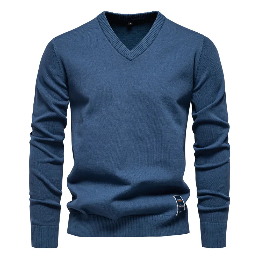 Men's V-neck Sweater | Cotton | Elegant & Comfortable – Image 9