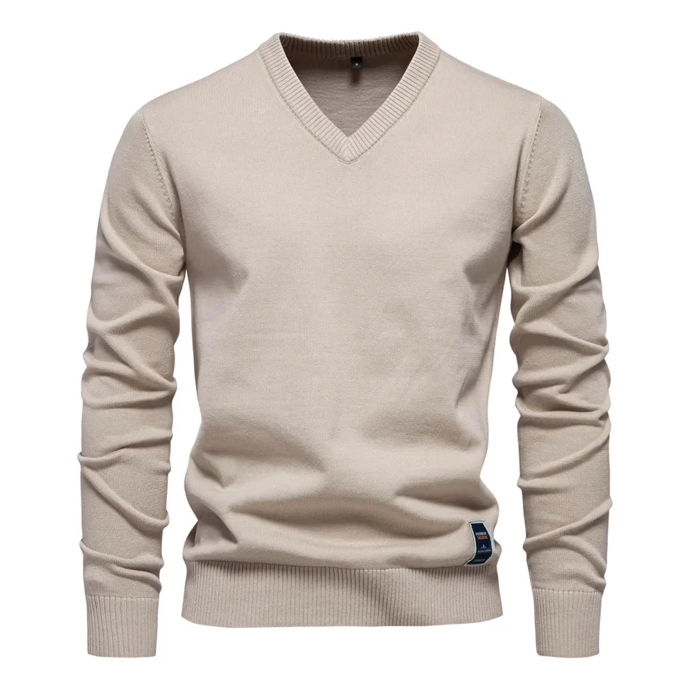 Men's V-neck Sweater | Cotton | Elegant & Comfortable – Image 8