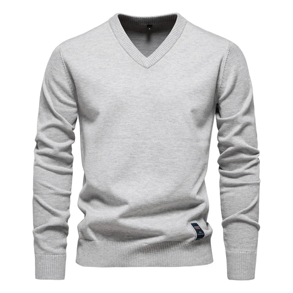 Men's V-neck Sweater | Cotton | Elegant & Comfortable – Image 4