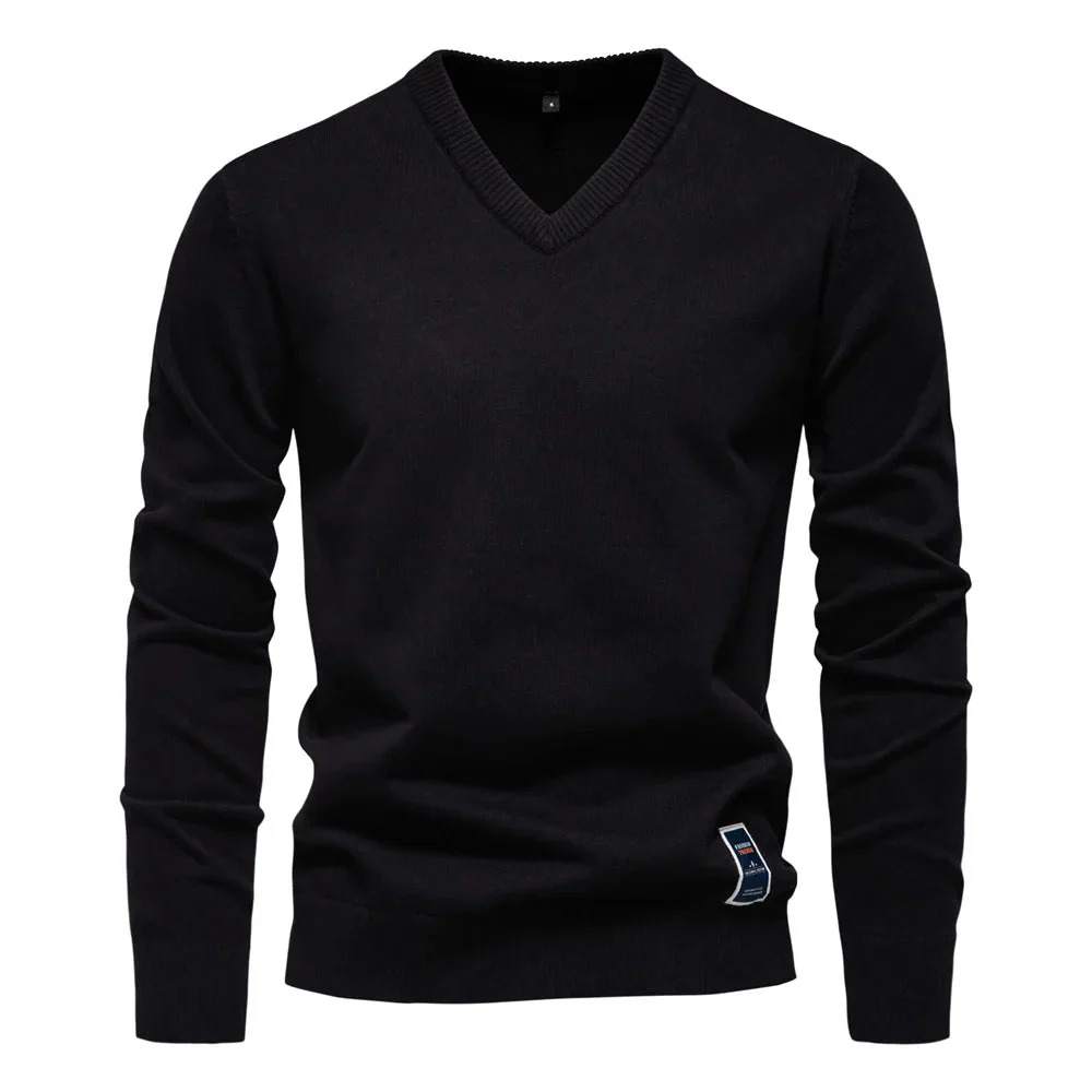 Men's V-neck Sweater | Cotton | Elegant & Comfortable – Image 7