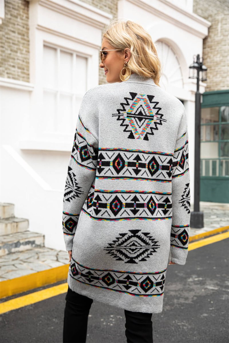 Cardigan Horizon Urbain | Long and Graphic Pattern – Image 5