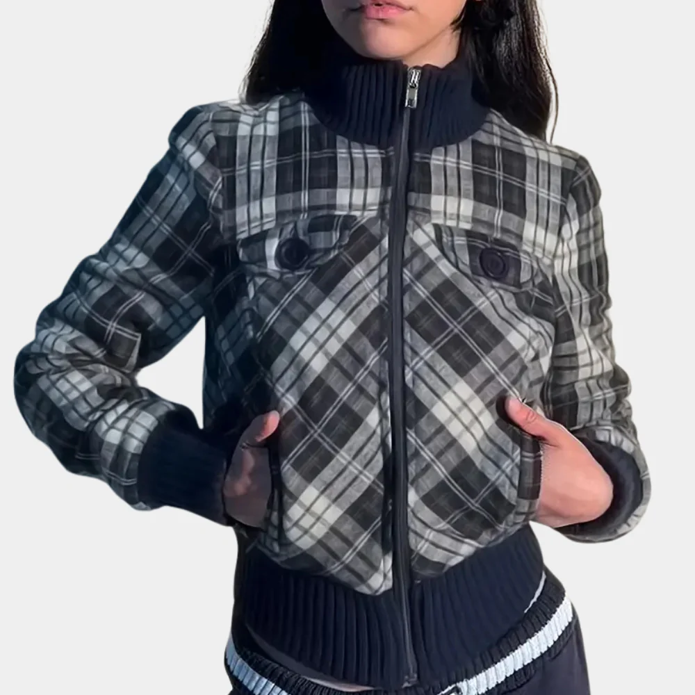 Short Checked Jacket | Cotton | Urban and Retro Style – Image 6