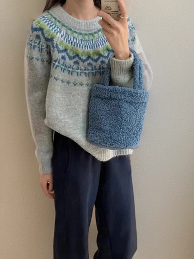 Scandinavian Jacquard Sweater | Cozy Winter | Vintage Retro Style