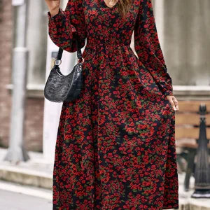 Floral Maxi Dress | Marked Waist | Bohemian Style