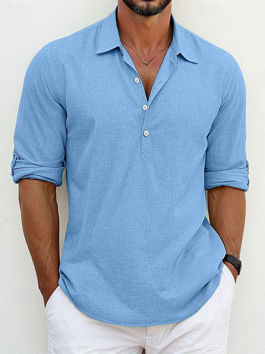Long Sleeve Casual Shirt | Natural Elegance and Summer Comfort – Image 2