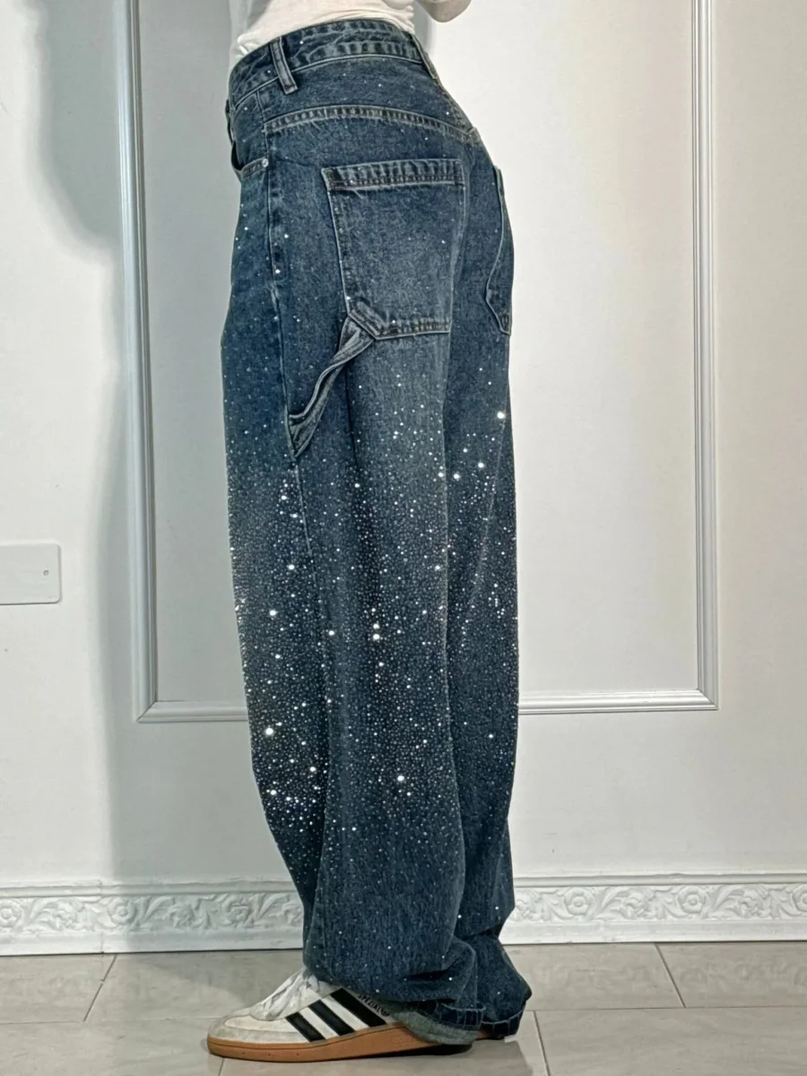 Jean Large Brillant | Denim | Coupe Oversize Scintillante – Image 4
