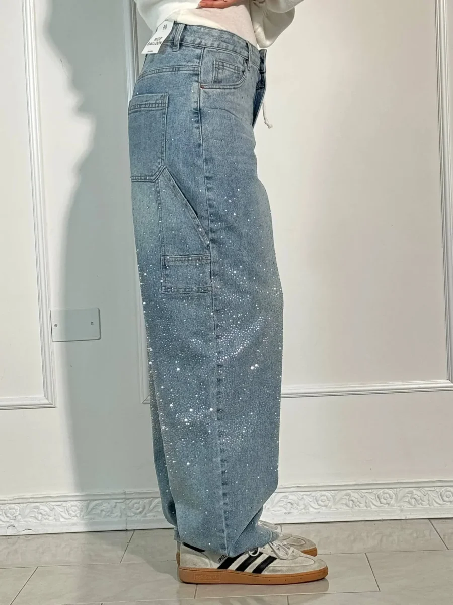 Jean Large Brillant | Denim | Coupe Oversize Scintillante – Image 9