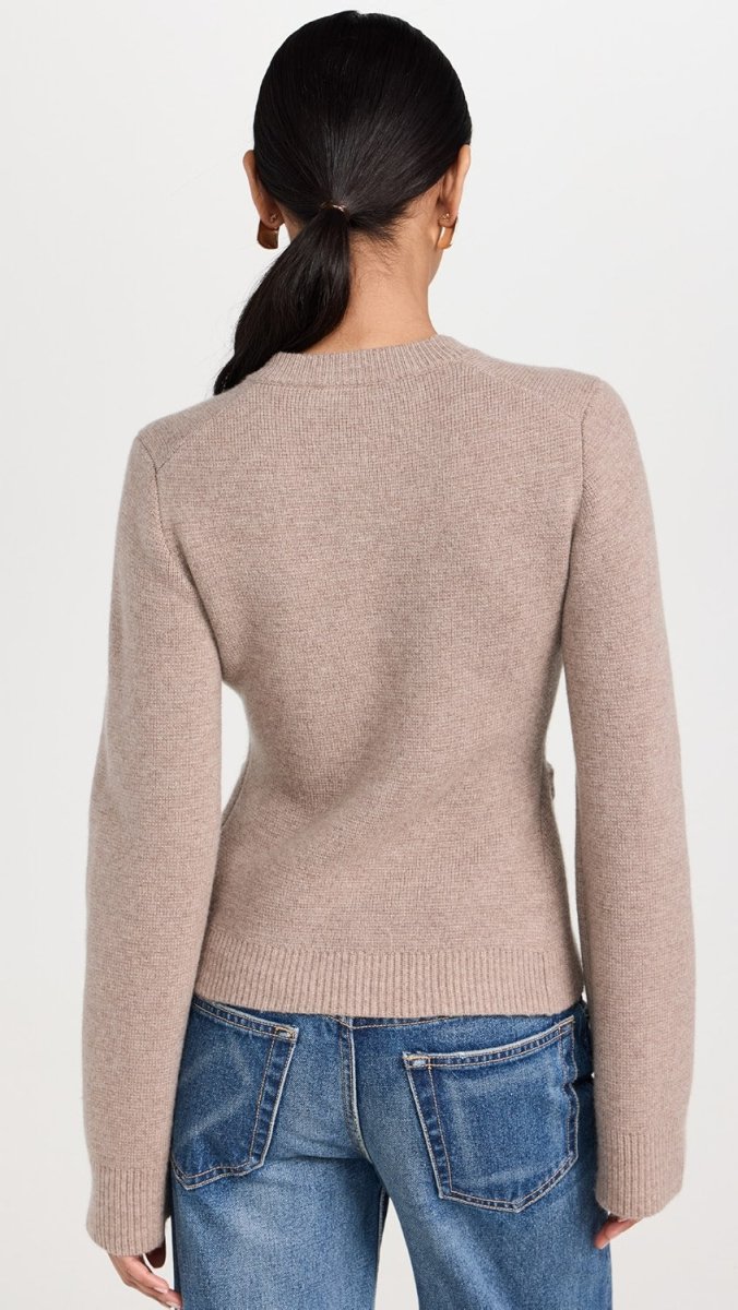 Round Neck Buttoned Cardigan | Élégance Pure – Image 8