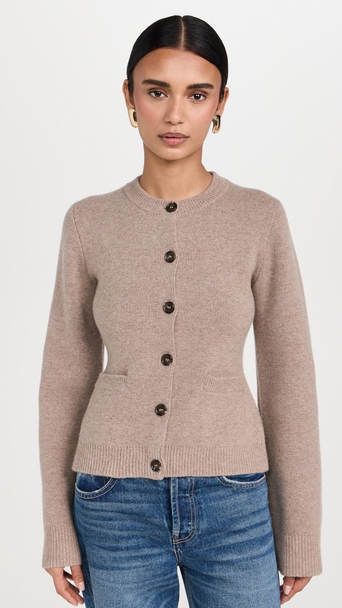 Round Neck Buttoned Cardigan | Élégance Pure – Image 9