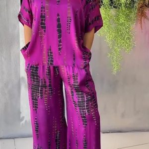 Ensemble Fluide | Violet Graphique | Confort et Originalité