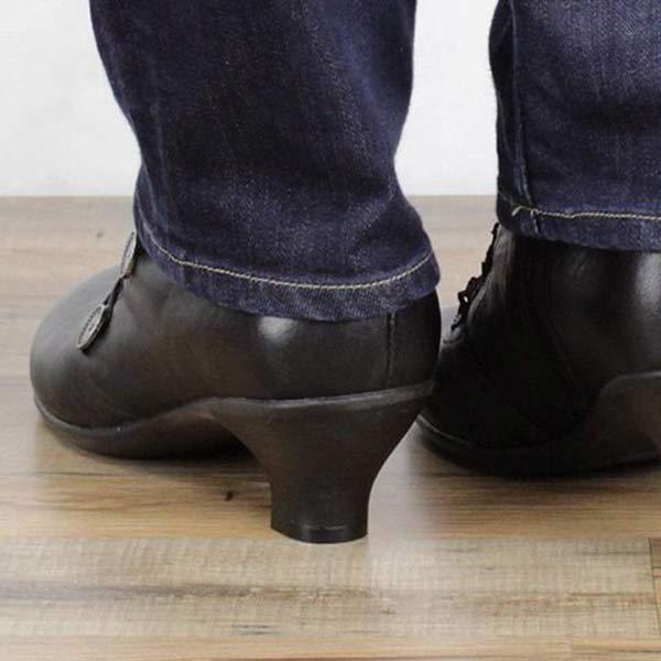 Bottines Noires à Boutons | Style Vintage | Talon Bas et Détails Élégants – Image 4