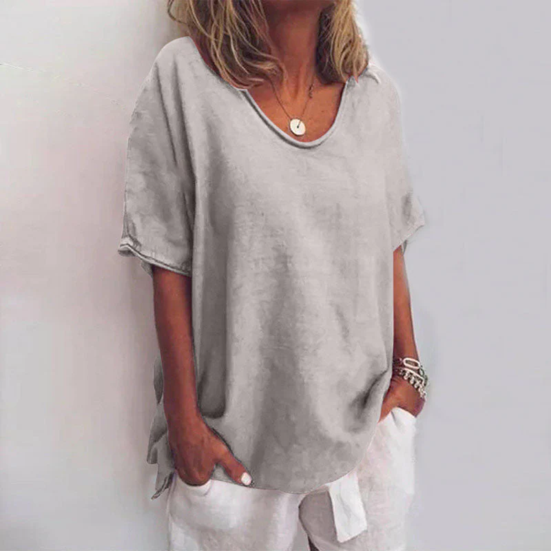 Light Grey Linen T-Shirt | Light and Casual – Image 2