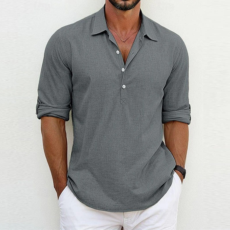 Long Sleeve Casual Shirt | Natural Elegance and Summer Comfort – Image 3