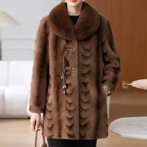 Fur Effect Coat | Brown | Winter Elegance and Comfort