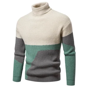 Pull Col Roulé Color Block | Chaleur & Élégance | Maille Épaisse