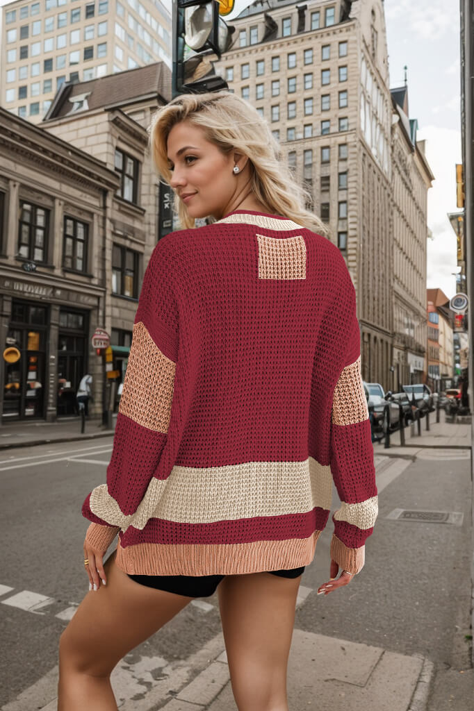 Graphic Street Cardigan | Oversize with Color Blocks – Image 3