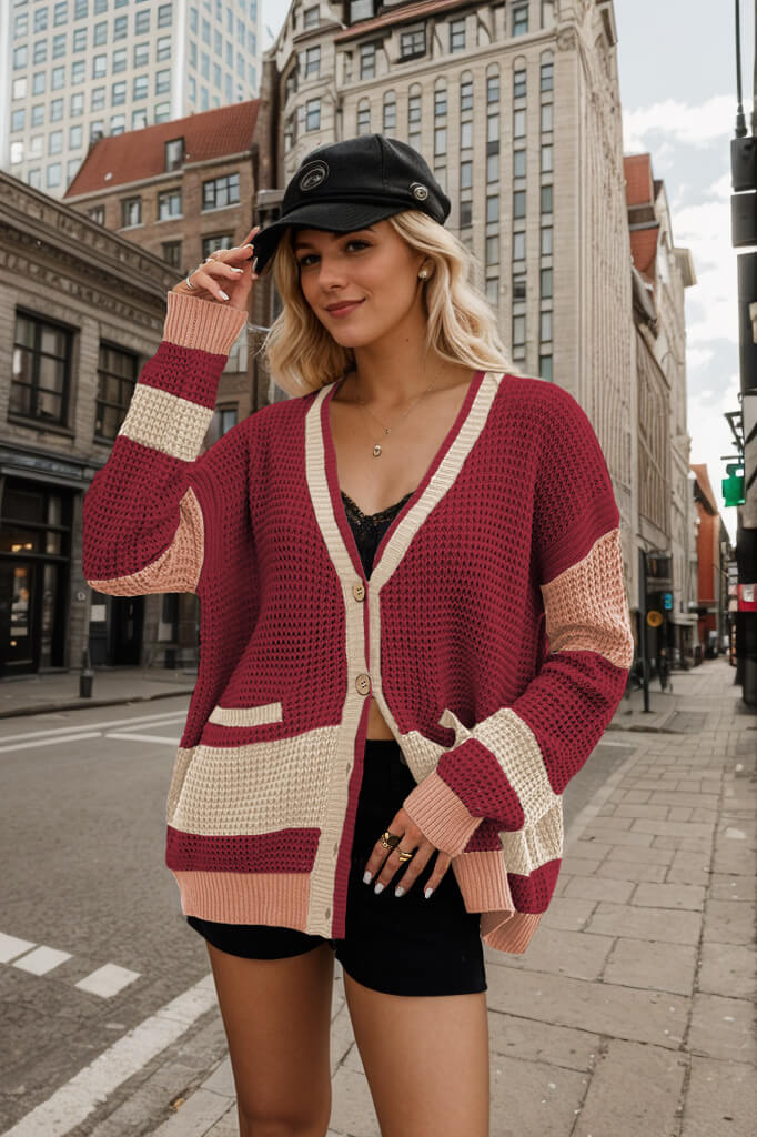Graphic Street Cardigan | Oversize with Color Blocks – Image 4