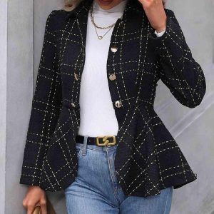 Slim-fit Check Jacket | Comfortable and Classy | Structured Elegance