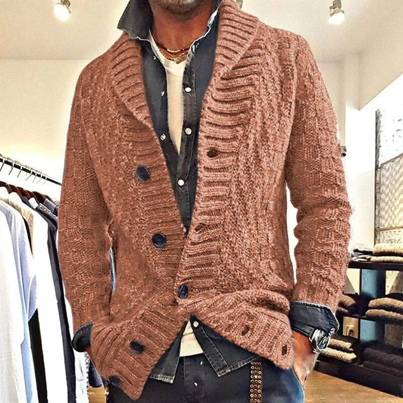 Cardigan en Tricot Marron | Mélange d'Acrylique et de Laine | Chaleureux & Élégant – Image 4