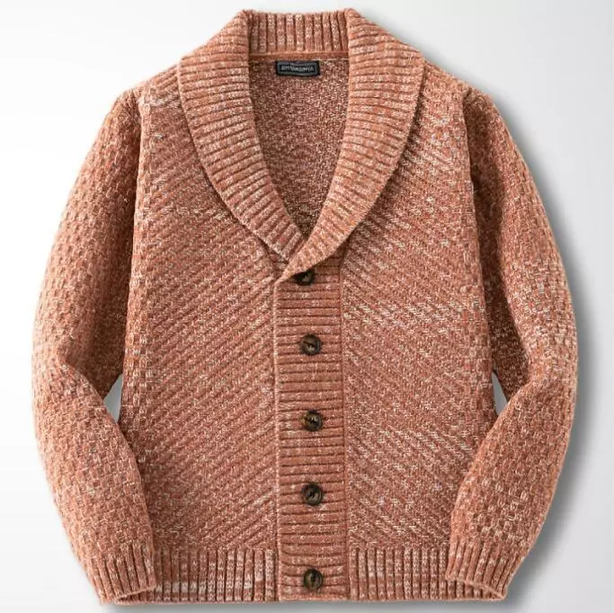 Cardigan en Tricot Marron | Mélange d'Acrylique et de Laine | Chaleureux & Élégant – Image 3