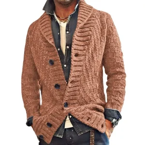 Cardigan en Tricot Marron | Mélange d'Acrylique et de Laine | Chaleureux & Élégant