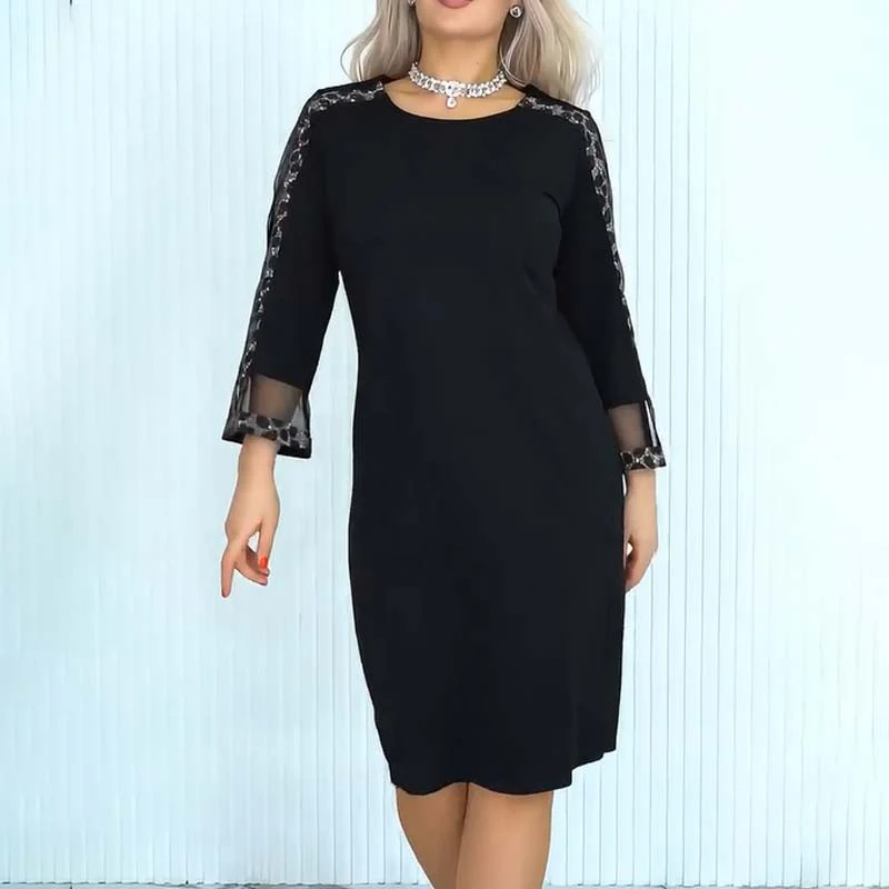 Elegant Black Dress | Transparent Lace | Chic Straight Cut – Image 8