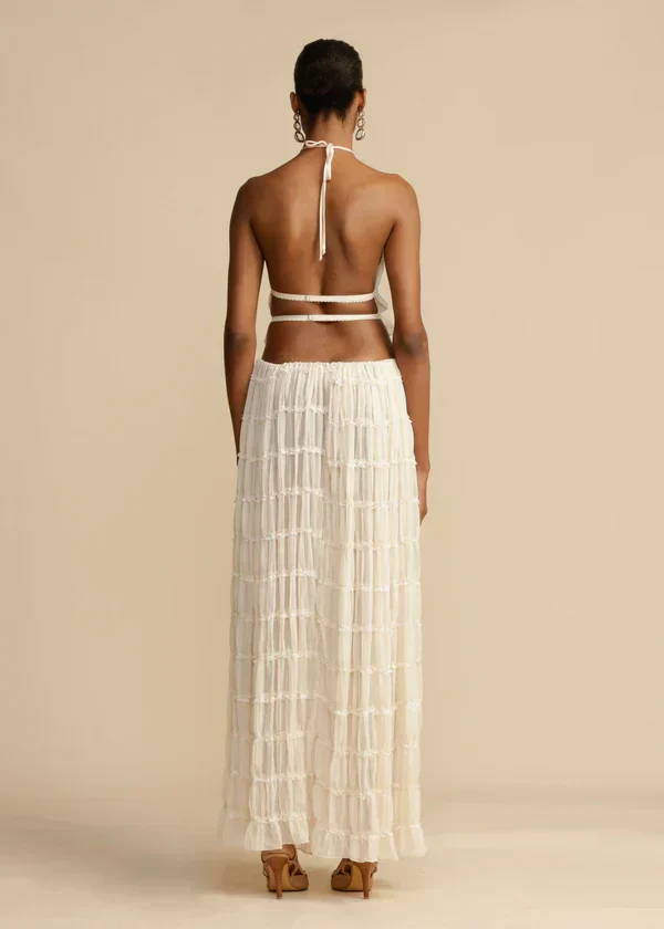 Pleated Halter Set | Légèreté d'Été Bohème – Image 5