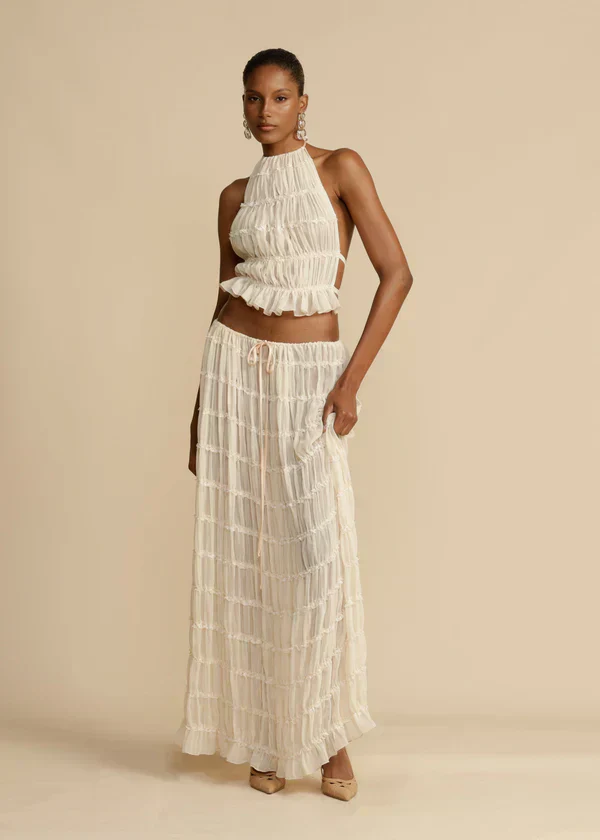Pleated Halter Set | Légèreté d'Été Bohème – Image 4