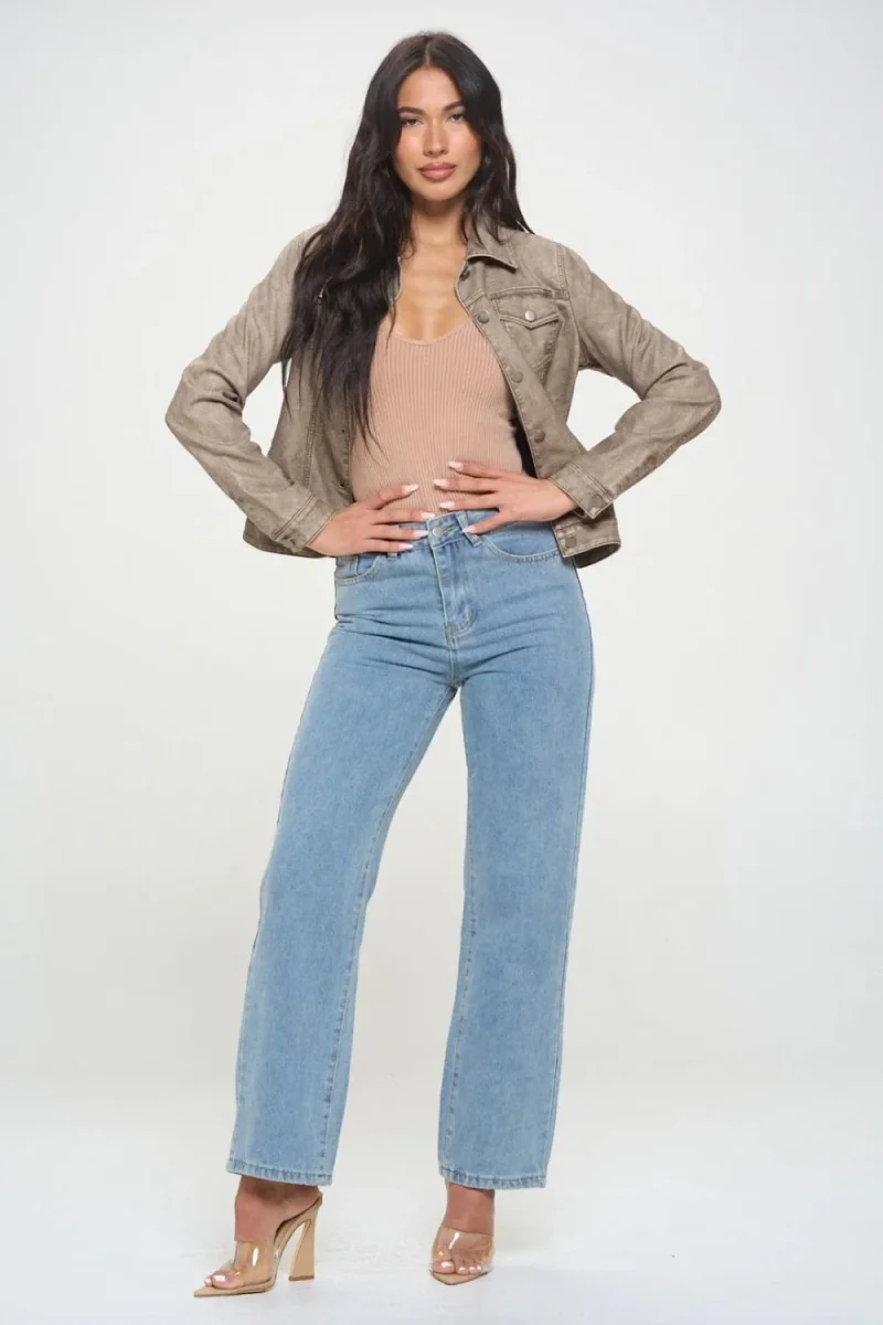 Denim Cropped Jacket | Modern and Casual | Minimalist Look – Image 4