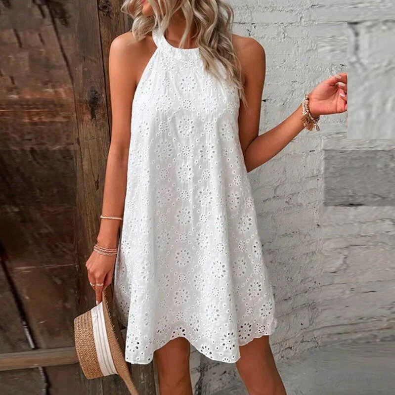 Robe Brodée en Coton | Sans Manches | Tenue Décontractée d'Été – Image 4