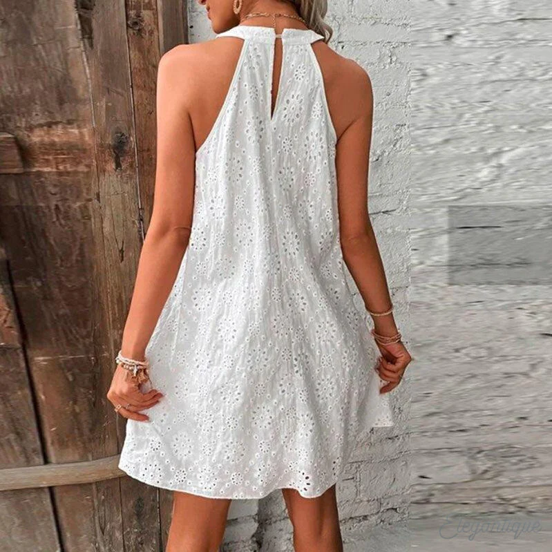 Robe Brodée en Coton | Sans Manches | Tenue Décontractée d'Été – Image 6