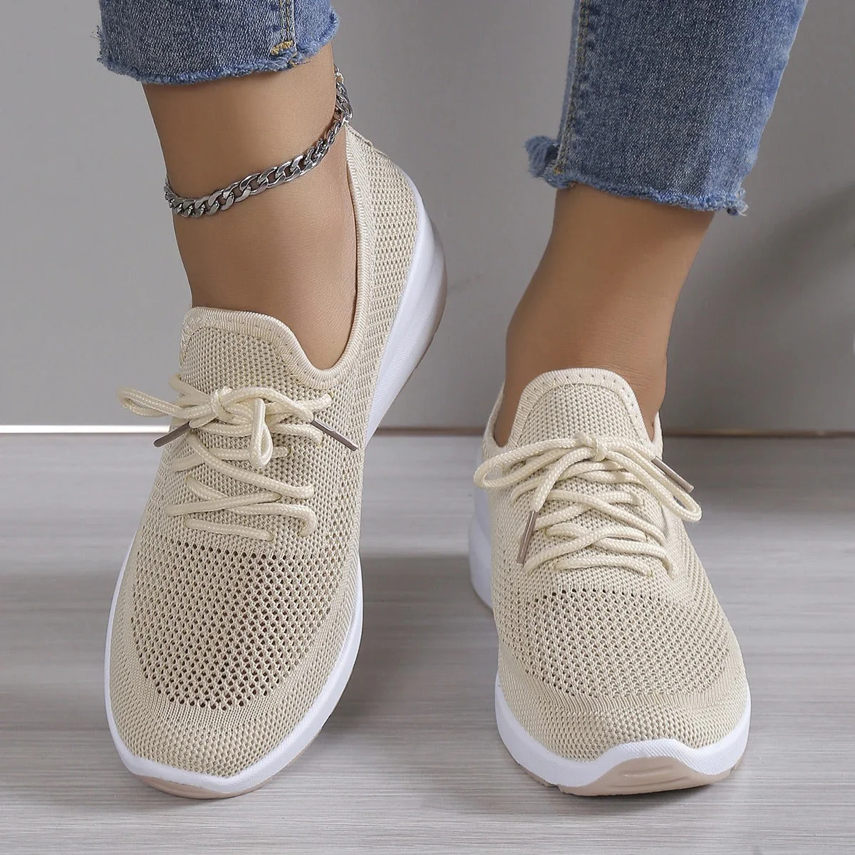 Thick-soled Knitted Sneakers | Lightness and Minimalist Style – Image 4