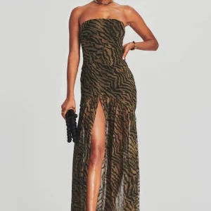 Robe Longue Bustier | Imprimé Zèbre | Glamour et Sauvage