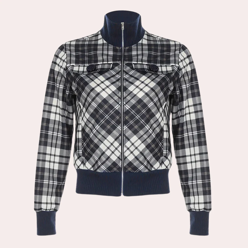 Short Checked Jacket | Cotton | Urban and Retro Style – Image 4