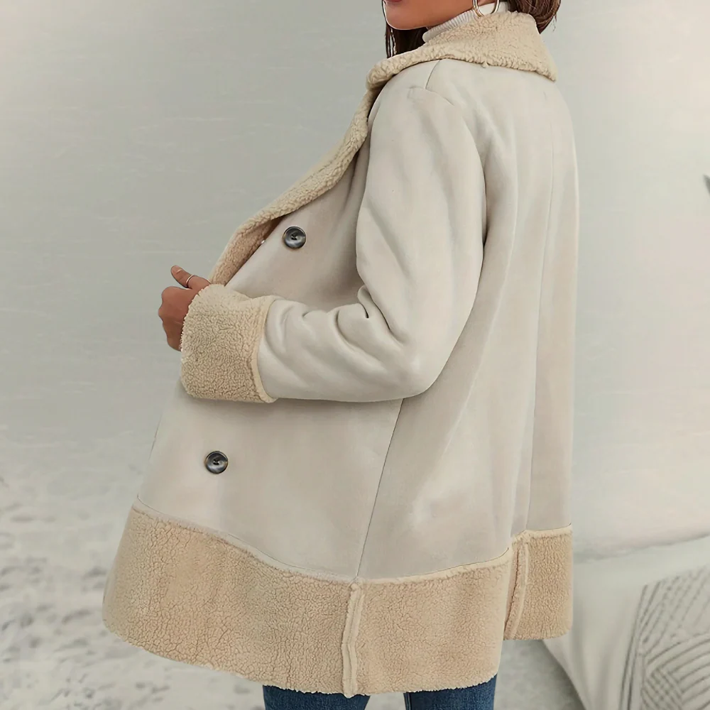 Coat Ecru Lined Sherpa | Cotton | Elegant and Warm – Image 4