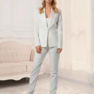 Costume Femme 2 Pièces À Intemporelle Coupe Ajustée Un Bouton